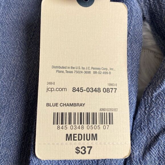 St. John’s Bay Blue Chambray Top New Womens Size Medium Lightweight - Picture 6 of 8